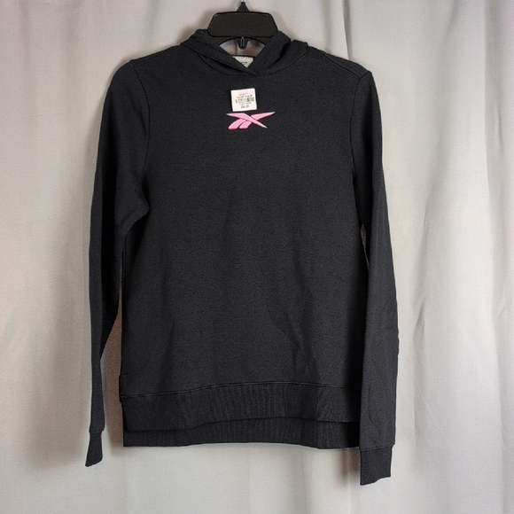 Reebok Black Hoodie with Pink Logo - Picture 1 of 5